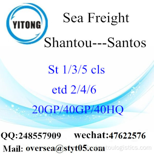 Shantou Port Sea Freight Shipping à Santos